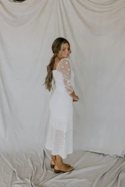 Henly Mad Love Crochet Maxi In Ivory