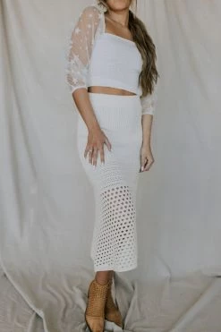 Henly Mad Love Crochet Maxi In Ivory