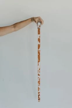 Henly Skinny Leather Cow Belt In Camel Accessories