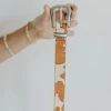 Henly Skinny Leather Cow Belt In Camel Accessories