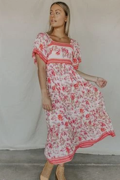 Henly Rosalie Midi In Peachy Pink Dresses