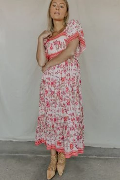 Henly Rosalie Midi In Peachy Pink Dresses