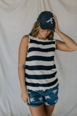 Henly SALE *Au Revoir Sweater Vest In Marine Blue