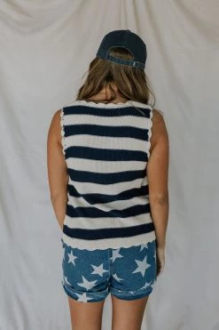 Henly SALE *Au Revoir Sweater Vest In Marine Blue