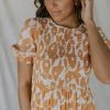 Henly June Smocked Midi In Soft Tangerine