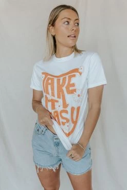 Henly Take It Easy Graphic Tee In White