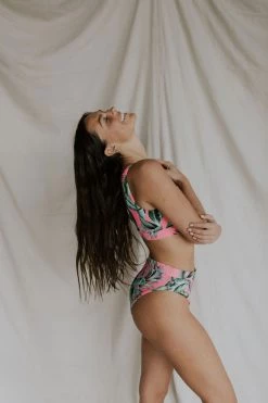 Henly Floral Tropix Bikini BOTTOM In HOT PINK