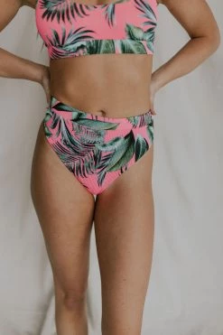 Henly Floral Tropix Bikini BOTTOM In HOT PINK