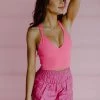 Henly Free People Good Karma Crop In Tropical Pink