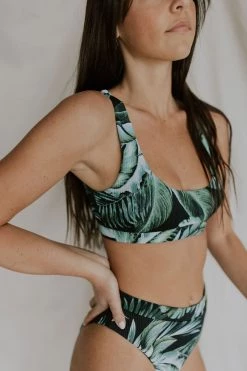 Henly Floral Tropix Bikini TOP In BLACK