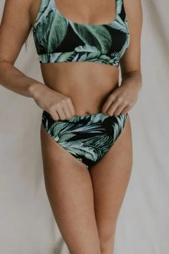 Henly Swim Floral Tropix Bikini BOTTOM In BLACK