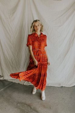 Henly Free People Rare Feelings Maxi Dress In Ruby Red