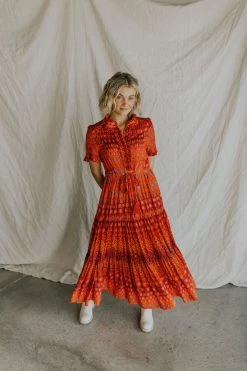 Henly Free People Rare Feelings Maxi Dress In Ruby Red