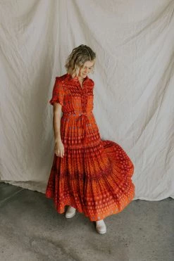 Henly Free People Rare Feelings Maxi Dress In Ruby Red