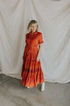 Henly Free People Rare Feelings Maxi Dress In Ruby Red