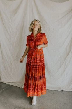 Henly Free People Rare Feelings Maxi Dress In Ruby Red