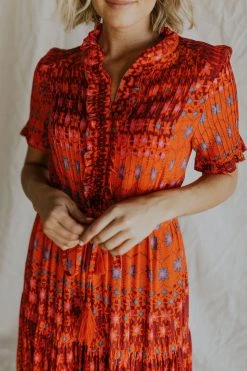 Henly Free People Rare Feelings Maxi Dress In Ruby Red