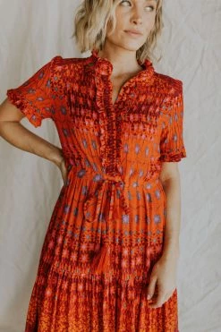 Henly Free People Rare Feelings Maxi Dress In Ruby Red