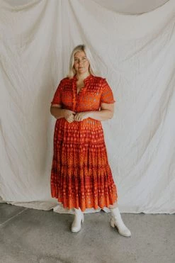 Henly Free People Rare Feelings Maxi Dress In Ruby Red