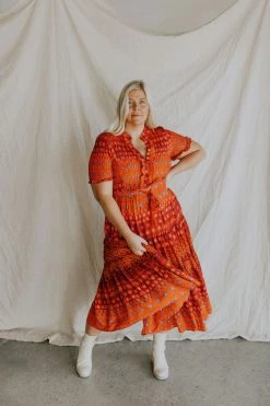 Henly Free People Rare Feelings Maxi Dress In Ruby Red