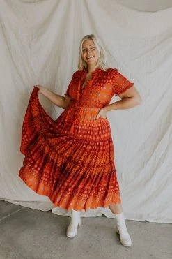 Henly Free People Rare Feelings Maxi Dress In Ruby Red