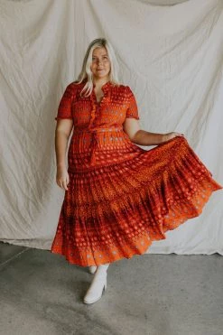 Henly Free People Rare Feelings Maxi Dress In Ruby Red