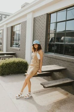 Henly *Yoko Distressed Overall Jumper In Camel