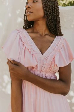 Henly Dresses Nya Crepe Maxi In Pink