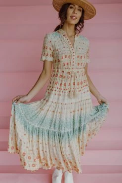 Henly Free People Rare Feelings Maxi Dress In Cloud Combo