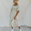 Henly Miss Honey Smocked Midi In Faded Pistachio Dresses