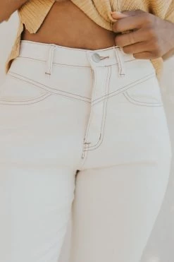 Henly Wyatt Denim Pants In Ecru