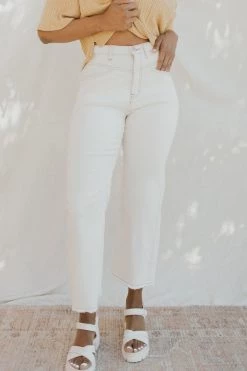 Henly Wyatt Denim Pants In Ecru