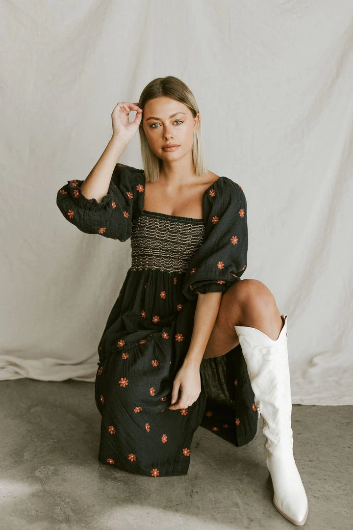 Henly Dresses Free People Dahlia Embroidered Maxi In Black Combo