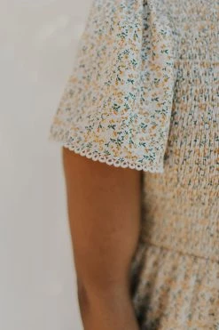 Henly Gardenia Smocked Midi In Yellow Dresses