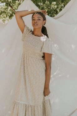 Henly Gardenia Smocked Midi In Yellow Dresses