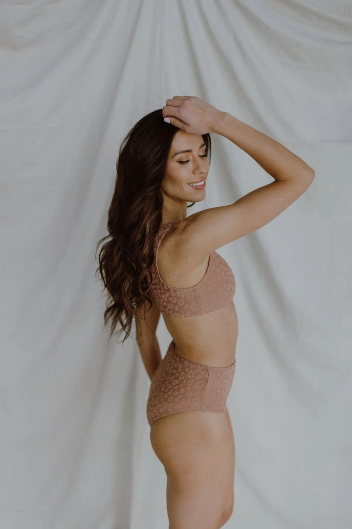 Henly Swim Oasis Textured One Shoulder Bikini In Copper