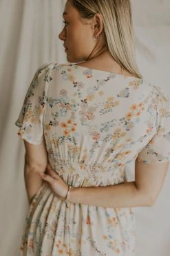 Henly New Romantics Lace Midi In Cream Dresses