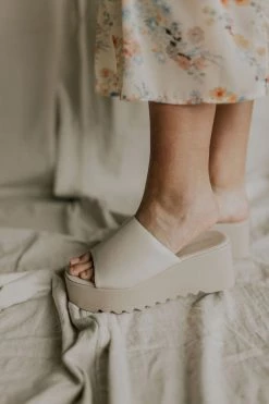 Henly Dot Platform In Ivory Shoes