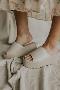Henly Dot Platform In Ivory Shoes