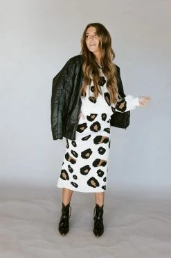 Henly *Leo Leopard SKIRT In Ivory SALE