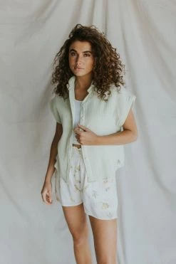 Henly SALE *Mint To Be Gauze Blouse