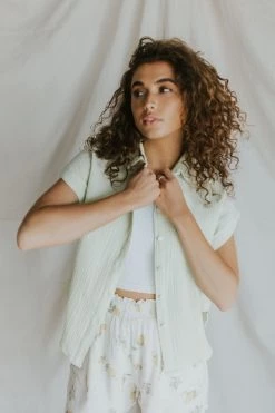 Henly SALE *Mint To Be Gauze Blouse