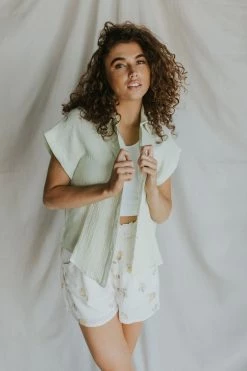 Henly SALE *Mint To Be Gauze Blouse