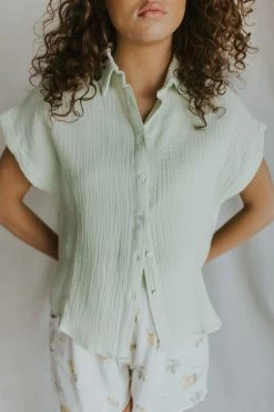 Henly SALE *Mint To Be Gauze Blouse