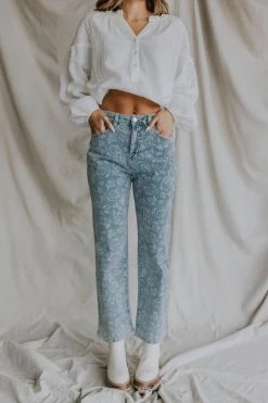 Henly Charmer Paisley Denim Pants