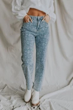 Henly Charmer Paisley Denim Pants