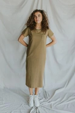 Henly Dresses Every Day Tee Dress In Olive