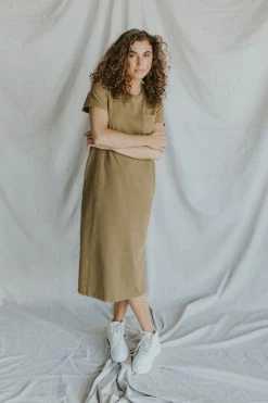Henly Dresses Every Day Tee Dress In Olive