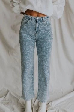 Henly Charmer Paisley Denim Pants