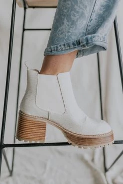 Henly Alejandro Platform Boot In Ivory Shoes